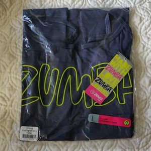 Zumba spaghetti strap navy tank top NWT